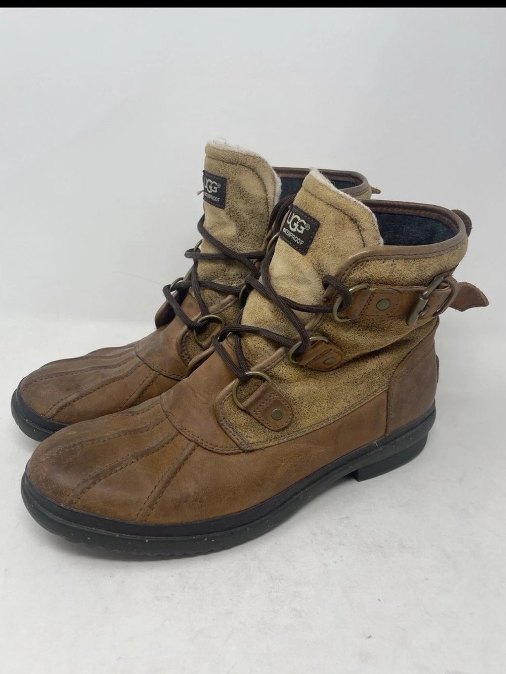 Ugg Cecile Size EU 41/ US 10 Women’s Brown Leather Duck Ankle Boots 1007999
